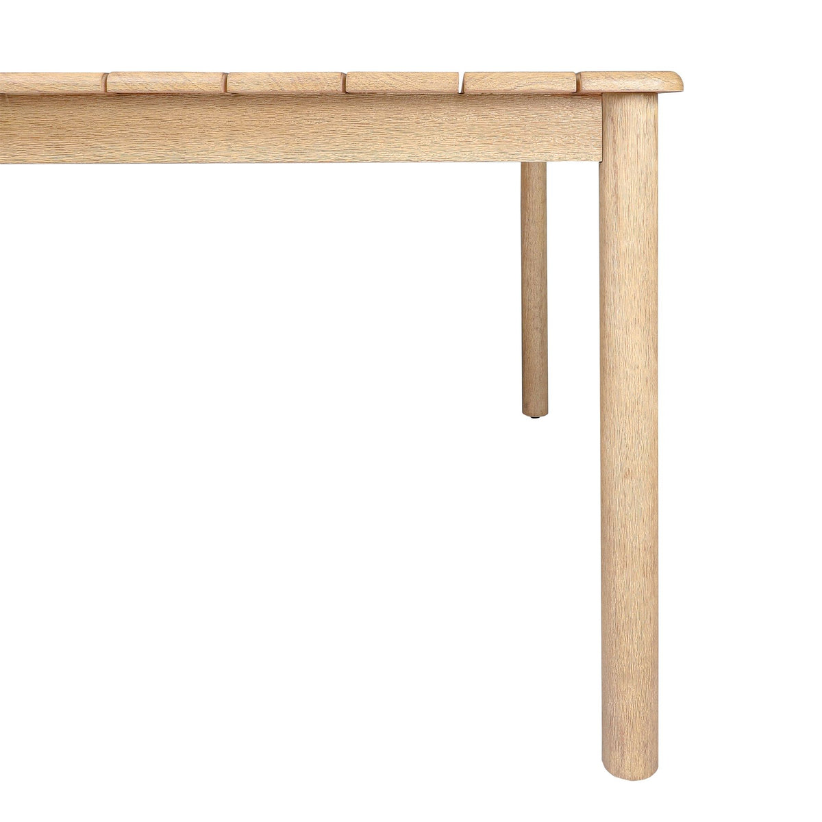 Balmor - 53" Square Outdoor Dining Table, Seats 4 - Wire-Brushed Natural Eucalyptus