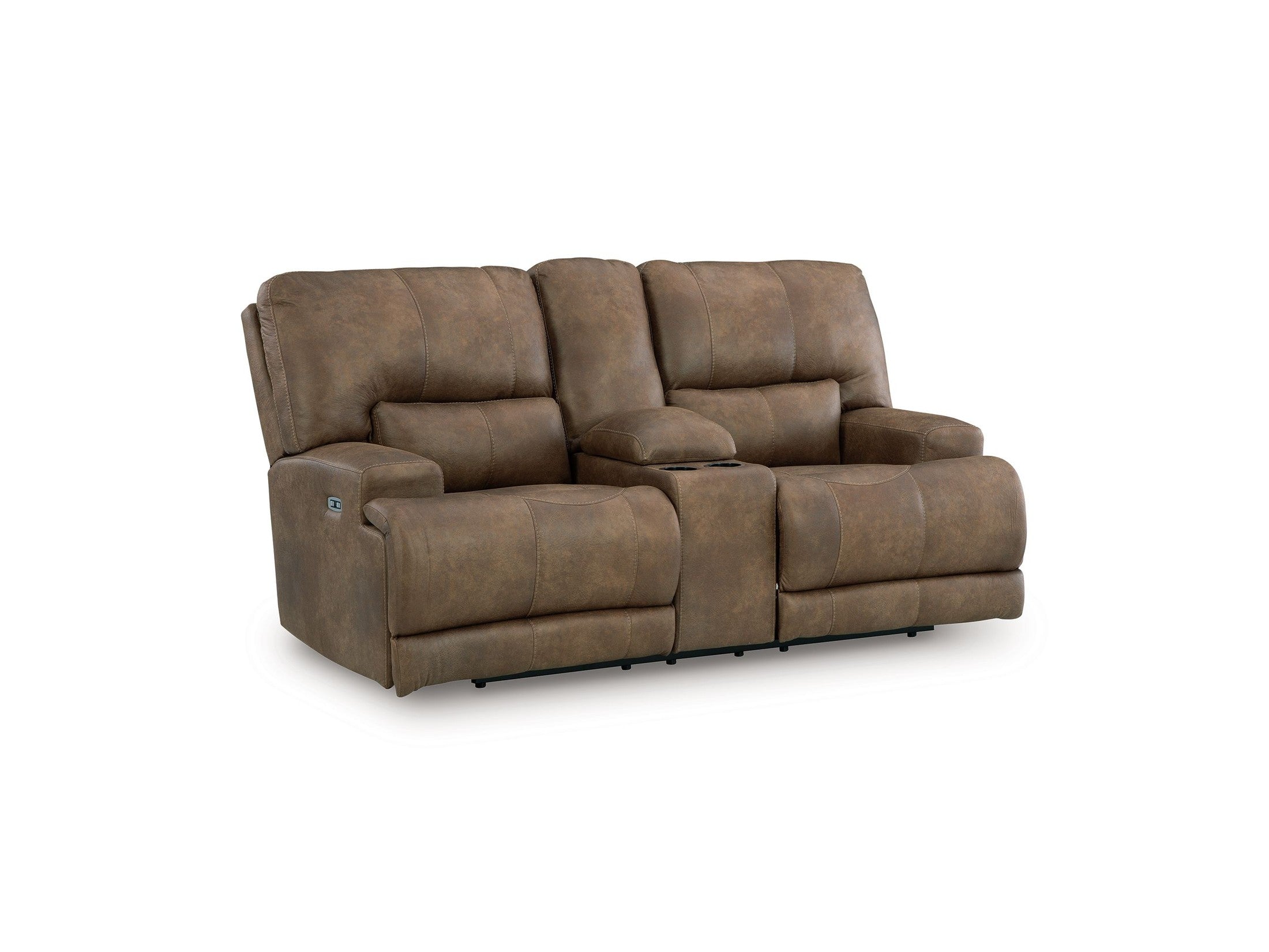 Beckley Place - Power Reclining Loveseat With Console / Adjustable Headrest - Earth