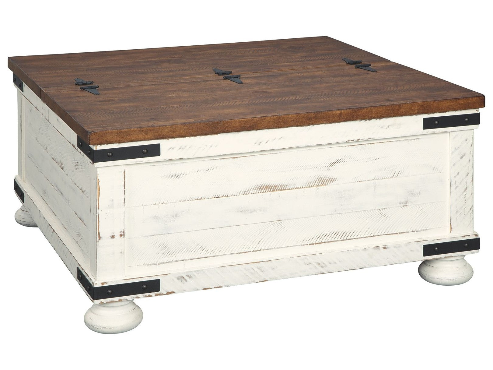 Wystfield - Cocktail Table with Storage - White / Brown