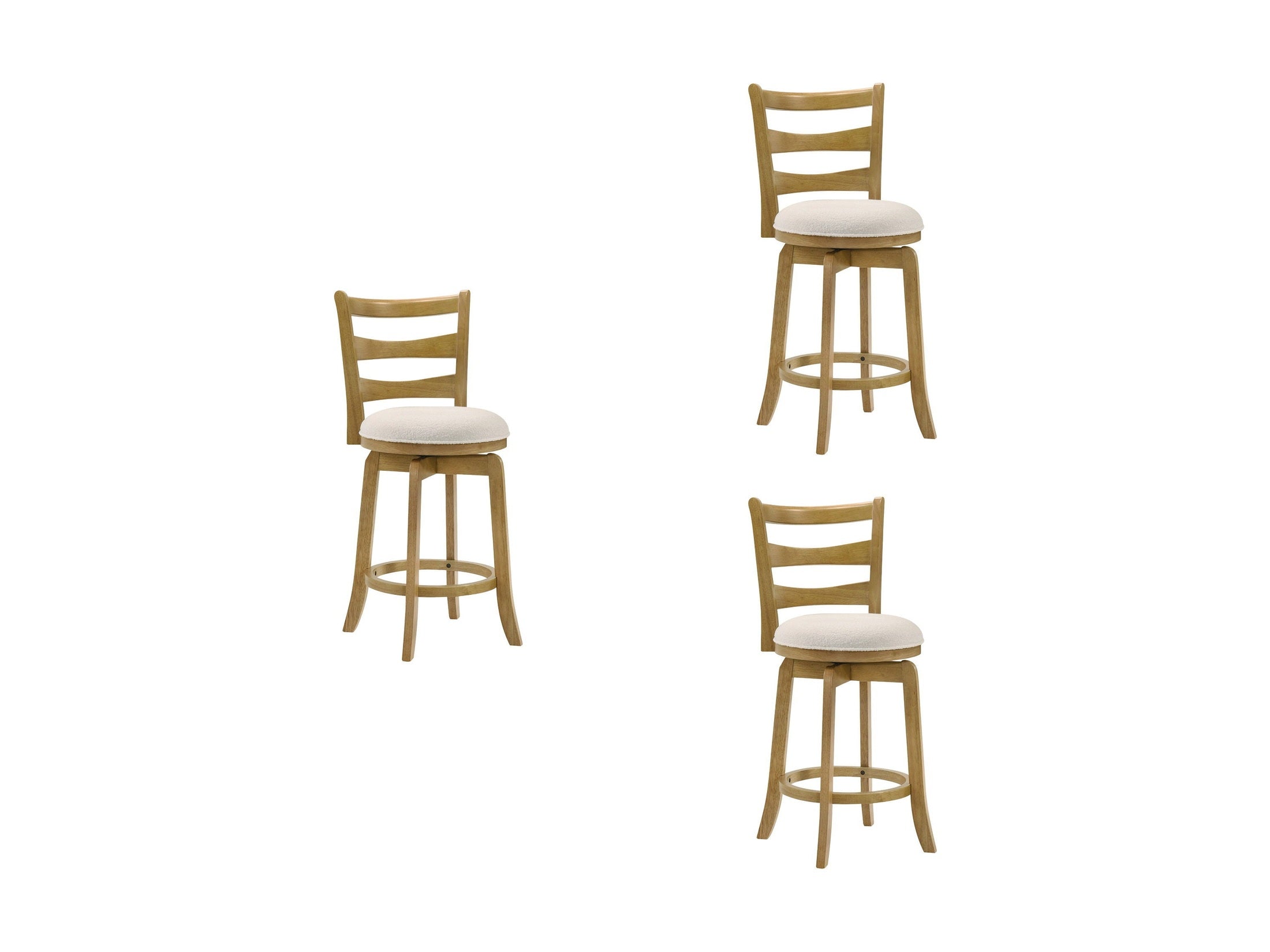 Melindra - Modern Farmhouse Swivel Wood Counter Height Kitchen Bar Stool