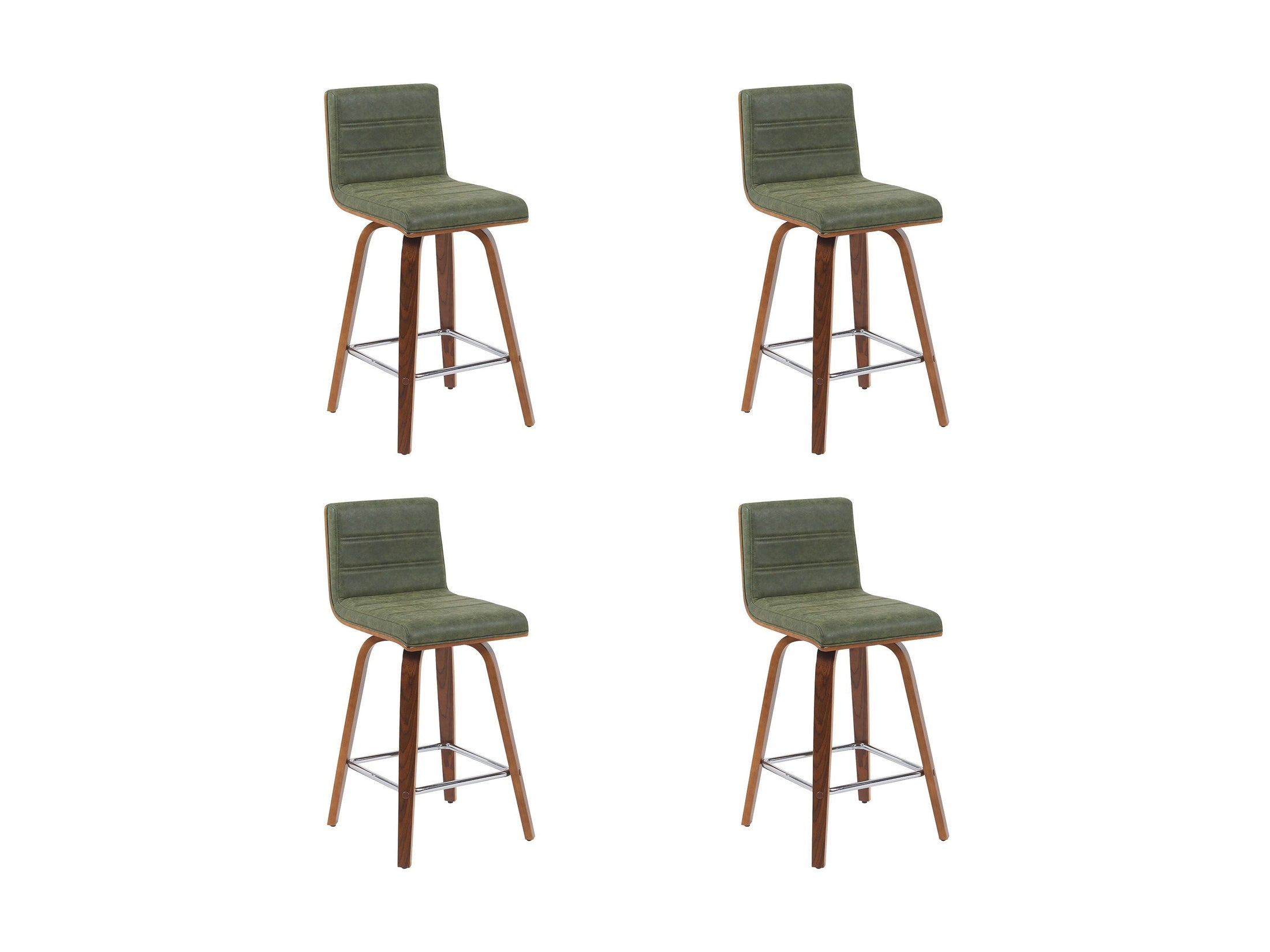 Vienna - Modern Counter Height Swivel Bar Stool - Walnut Finished Wood Frame