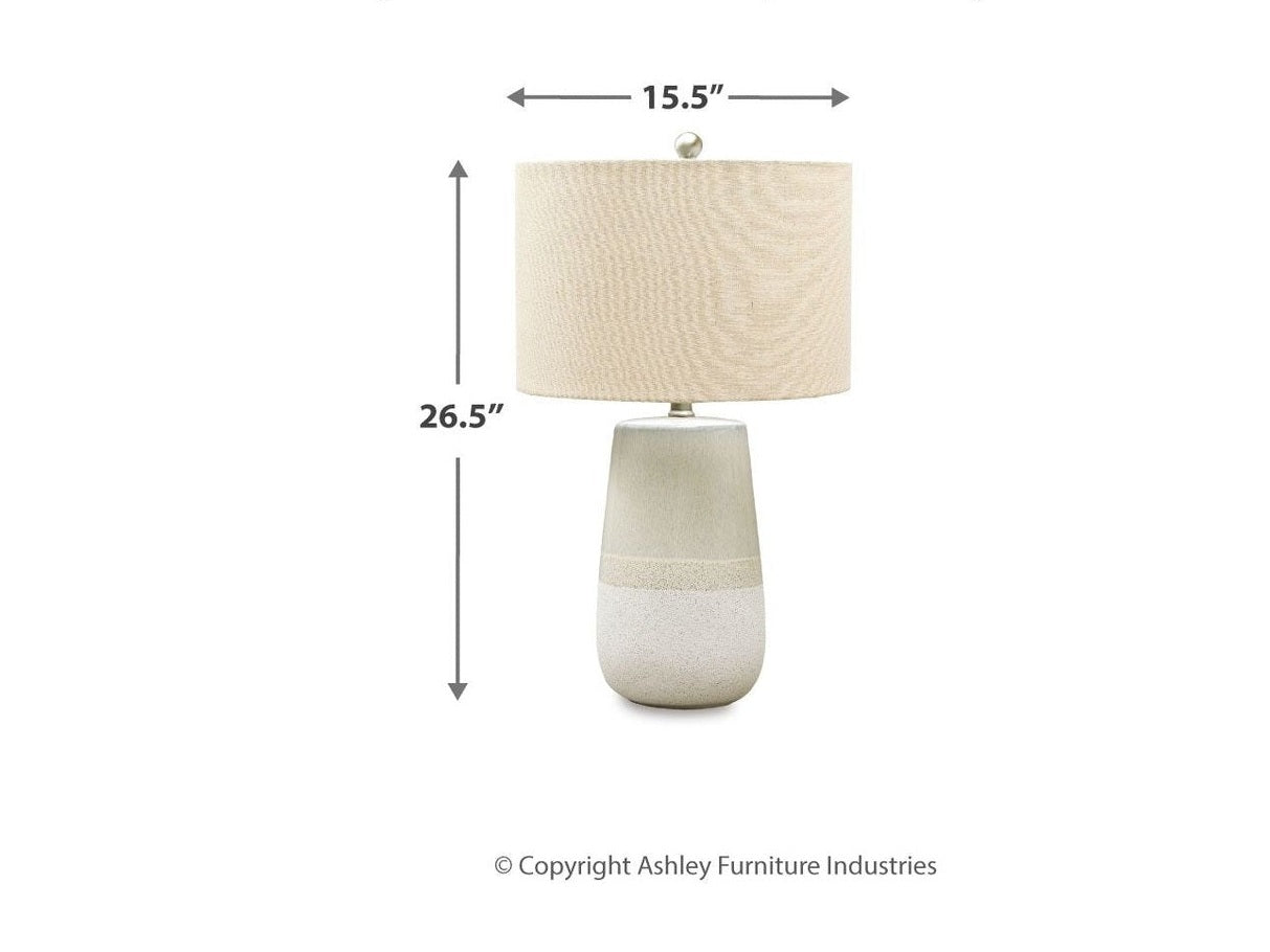 Shavon - Ceramic Table Lamp  - Beige / White