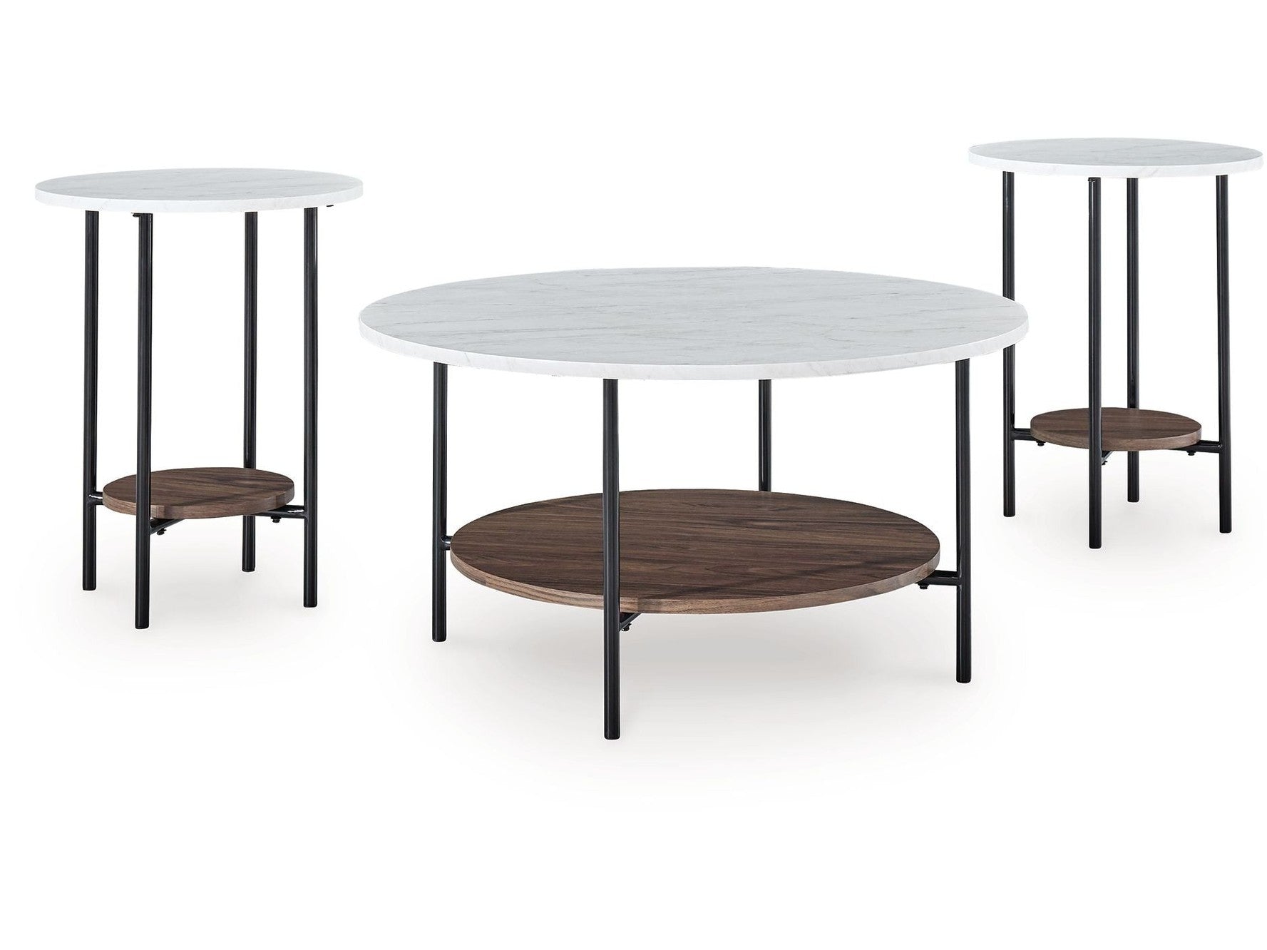 Wrenwich - Occasional Table Set (Set of 3) - Brown / Black / White