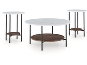 Wrenwich - Occasional Table Set (Set of 3) - Brown / Black / White