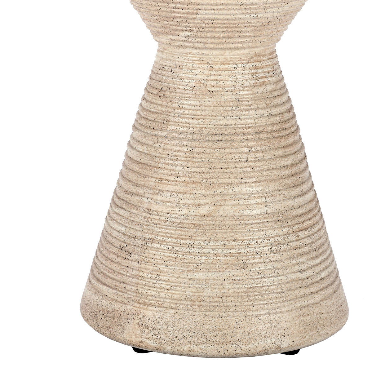 Beige textured vase on a white background