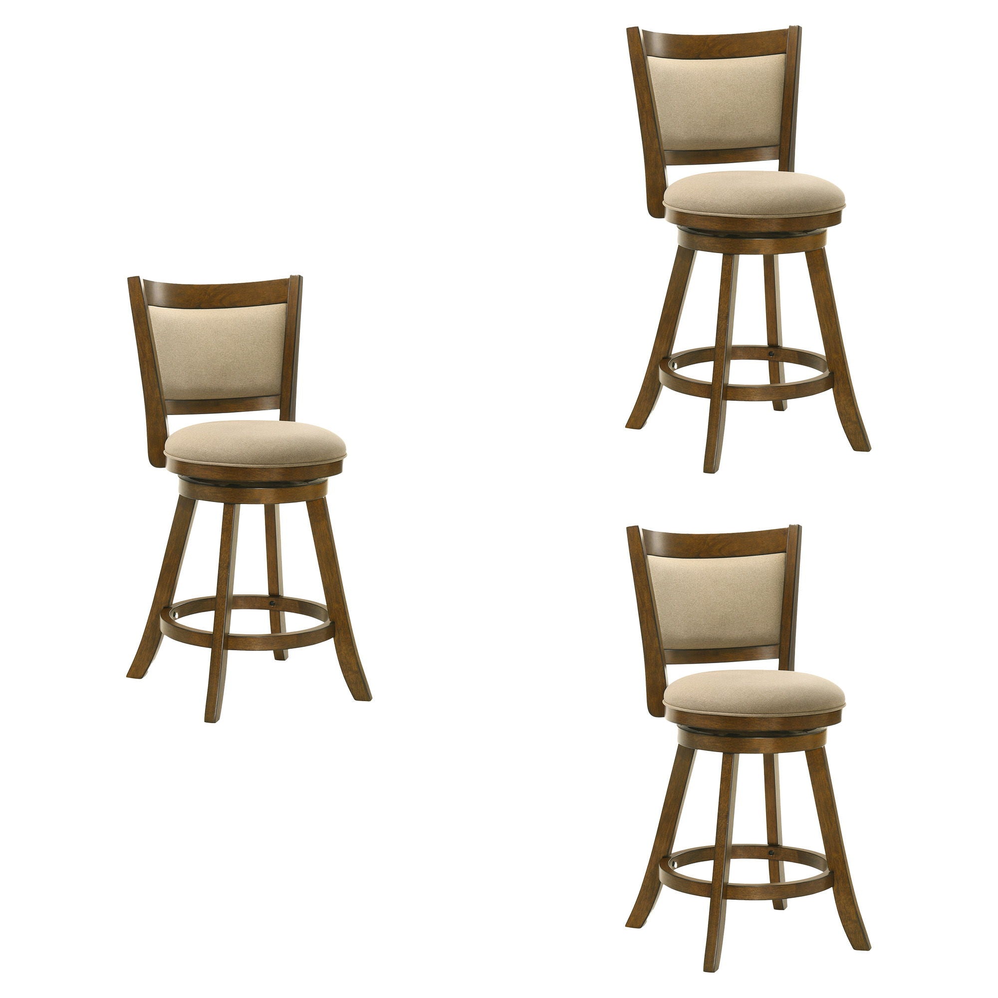 Aiden - Modern Farmhouse Swivel Wood Counter Height Kitchen Bar Stool