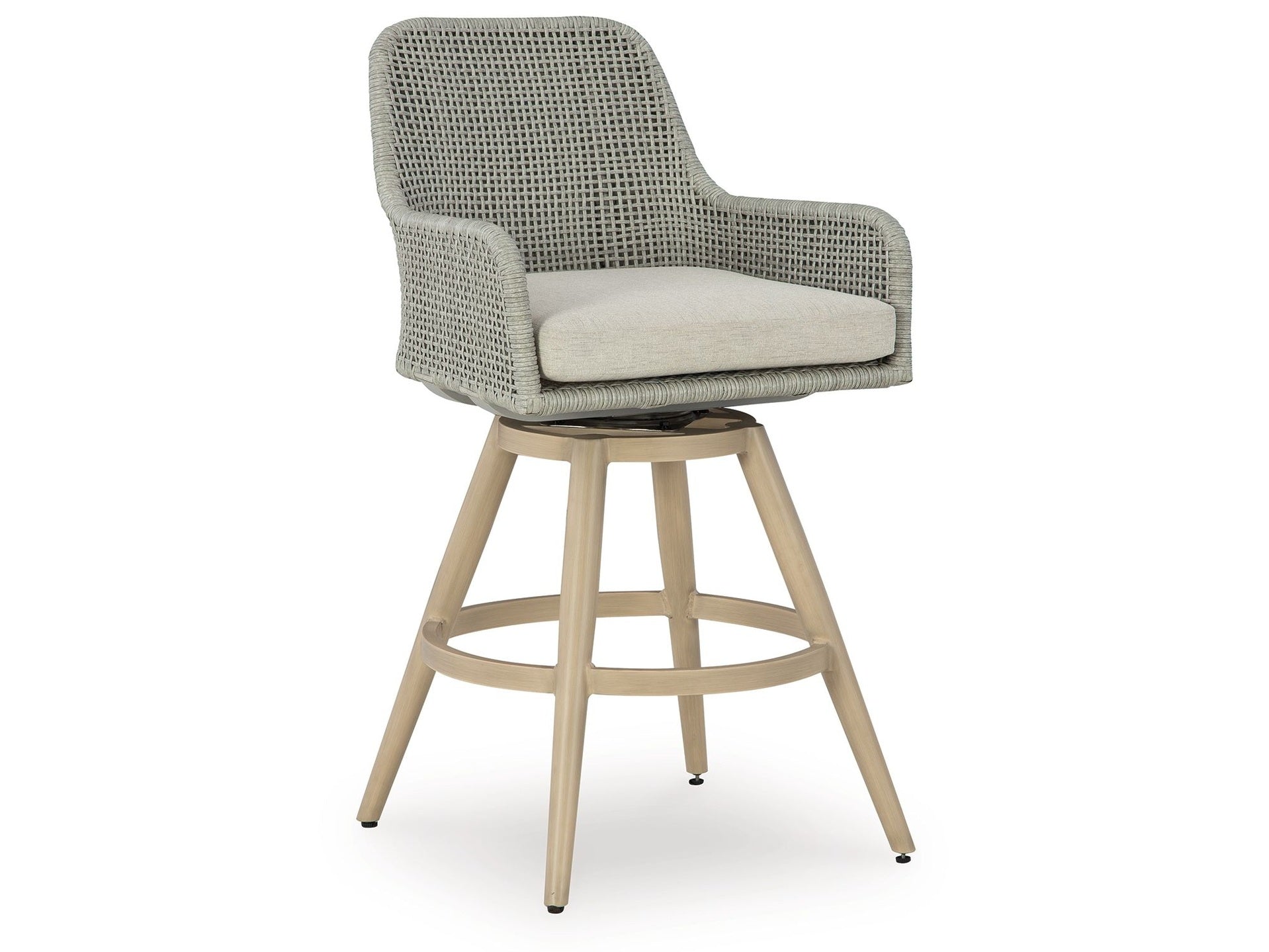 Seton Creek - Barstool With Cushion (Set of 2) - Beige / Gray