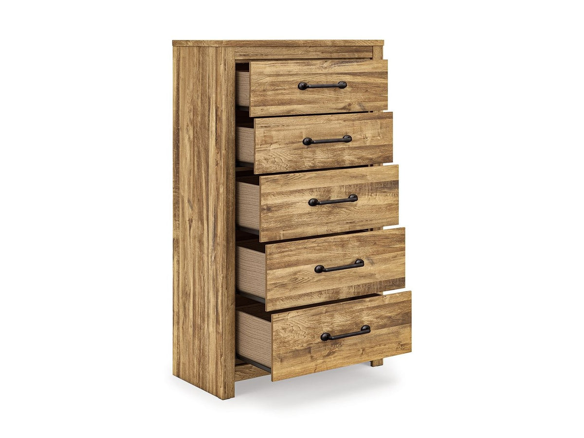 Maystonna - Five Drawer Chest - Brown