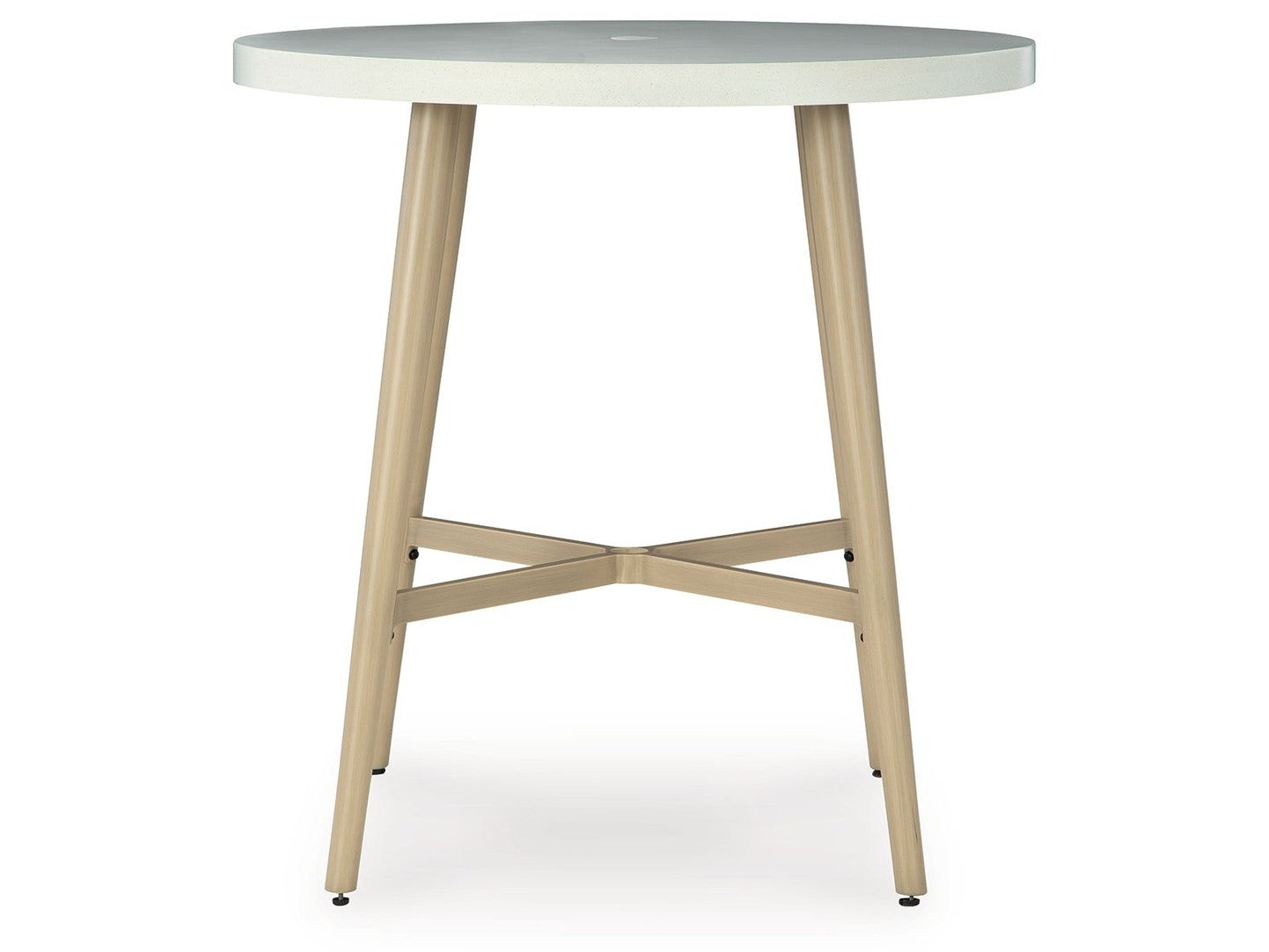 Seton Creek - Round Bar Table With Umbrella Option - Beige
