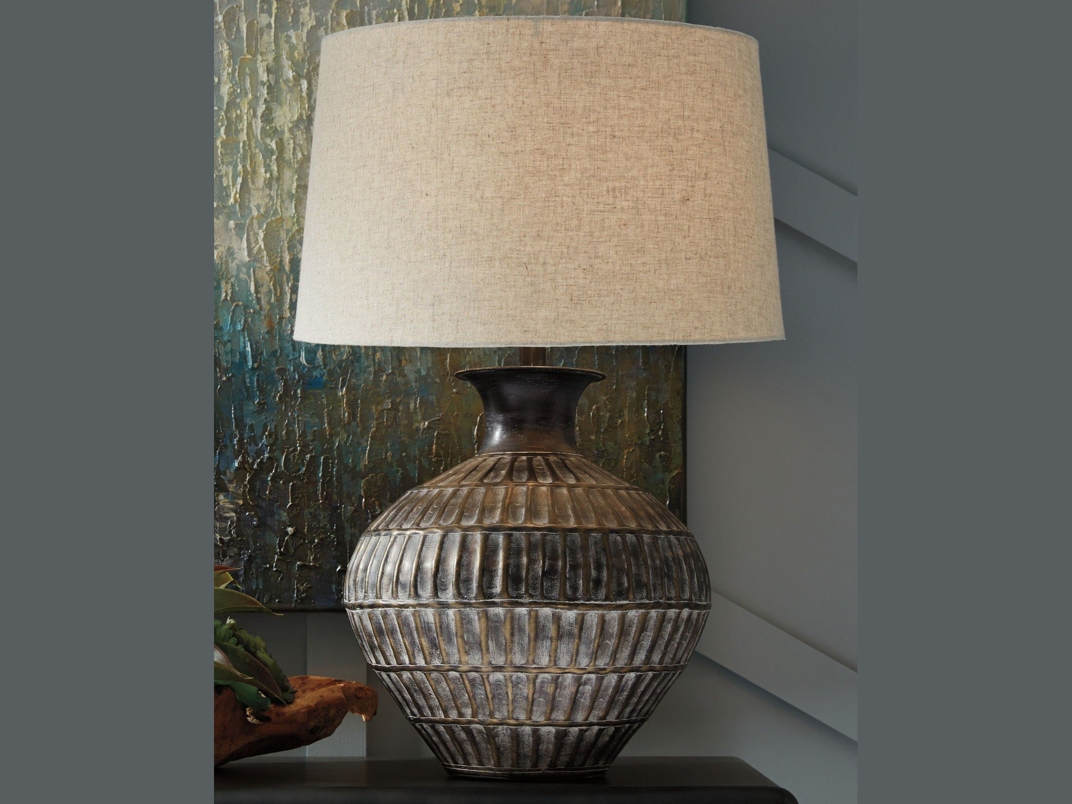 Magan - Metal Table Lamp  - Antique Bronze Finish