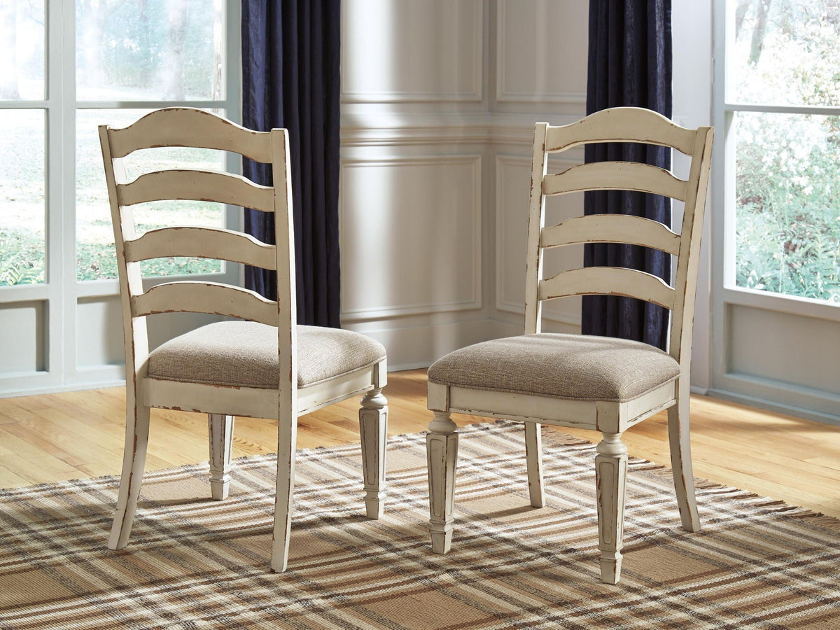 Realyn - Dining UPH Side Chair (Set of 2) - Ladderback - Chipped White
