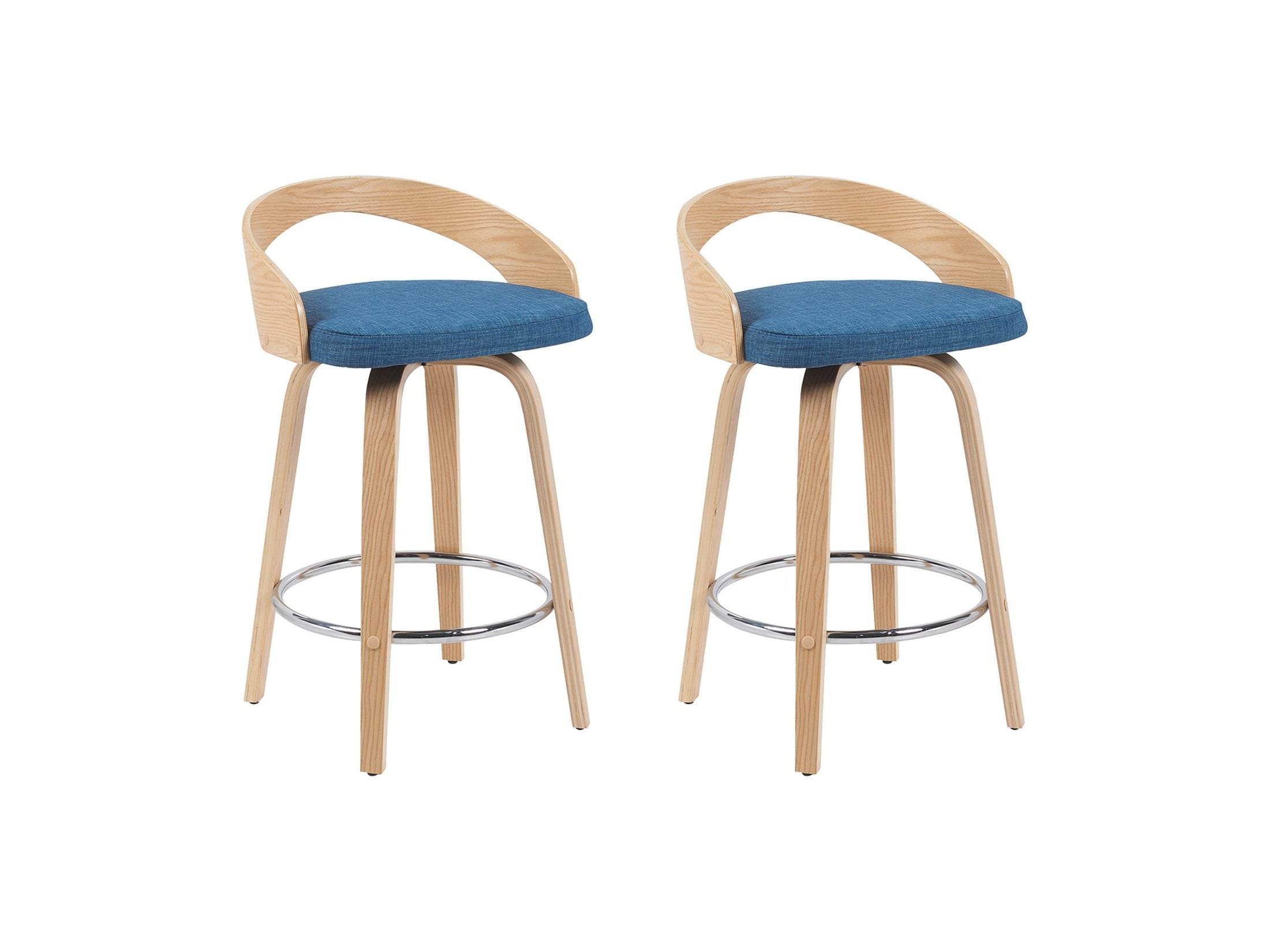 Sonia - Modern Swivel Counter Height Bar Stool - Patterned Oak Wood Finish