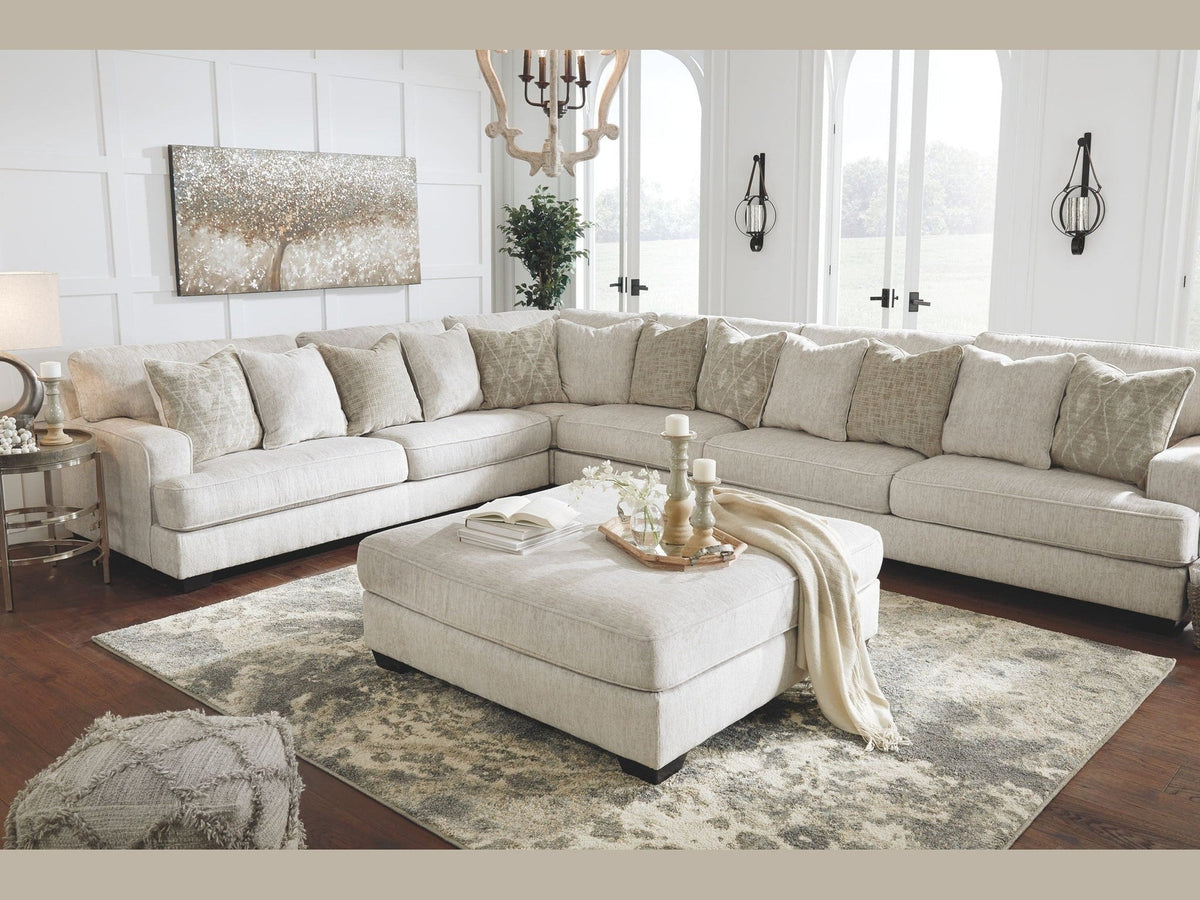 Rawcliffe - Oversized Accent Ottoman - Parchment