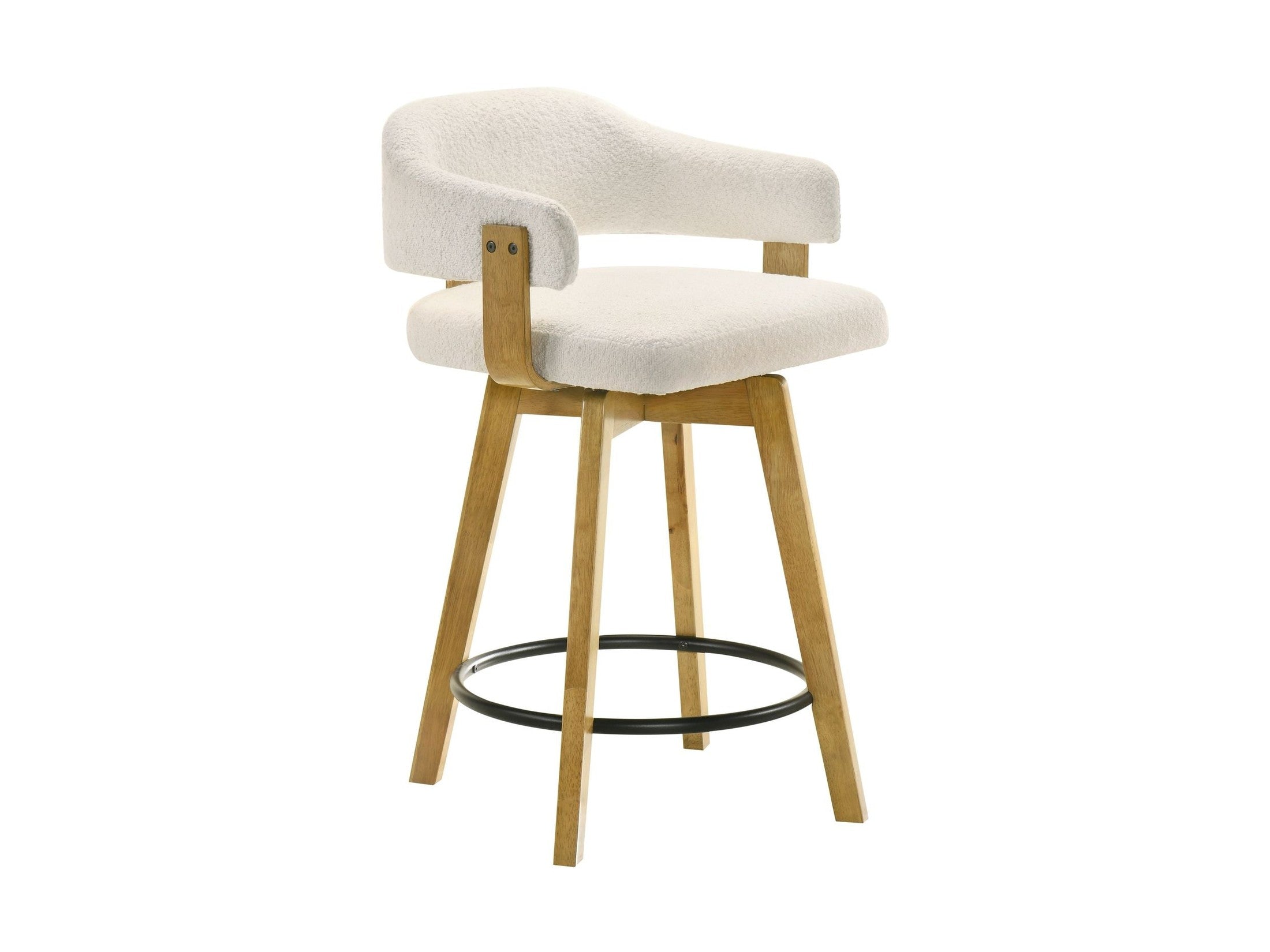 Callah - Contemporary Natural Wood Counter Height Kitchen Bar Stool