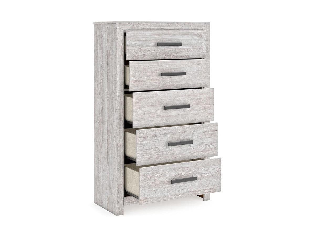 Cayboni - Five Drawer Chest - Whitewash