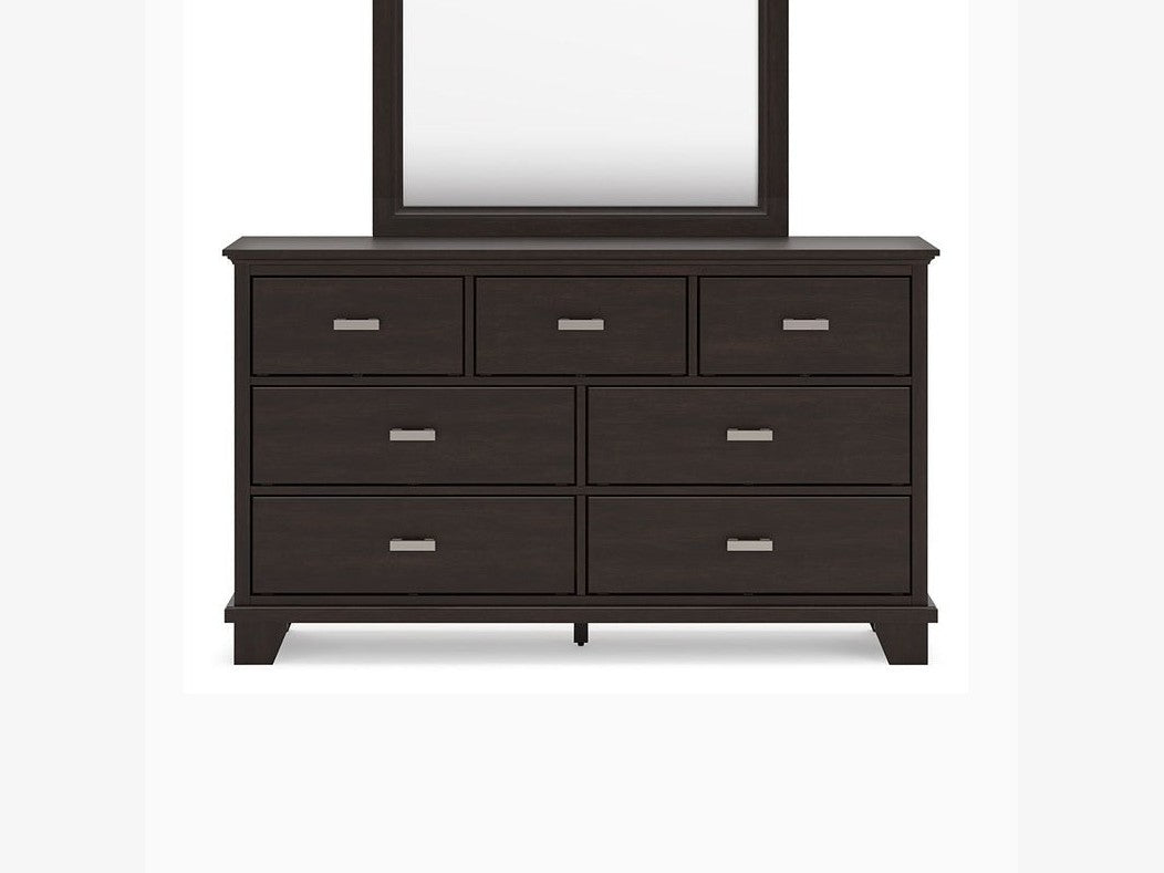 Covetown - Dresser And Mirror - Dark Brown