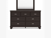 Covetown - Dresser And Mirror - Dark Brown