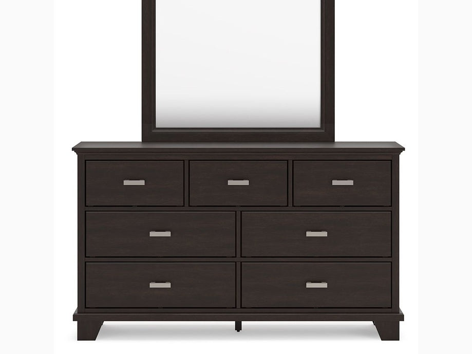 Covetown - Dresser And Mirror - Dark Brown