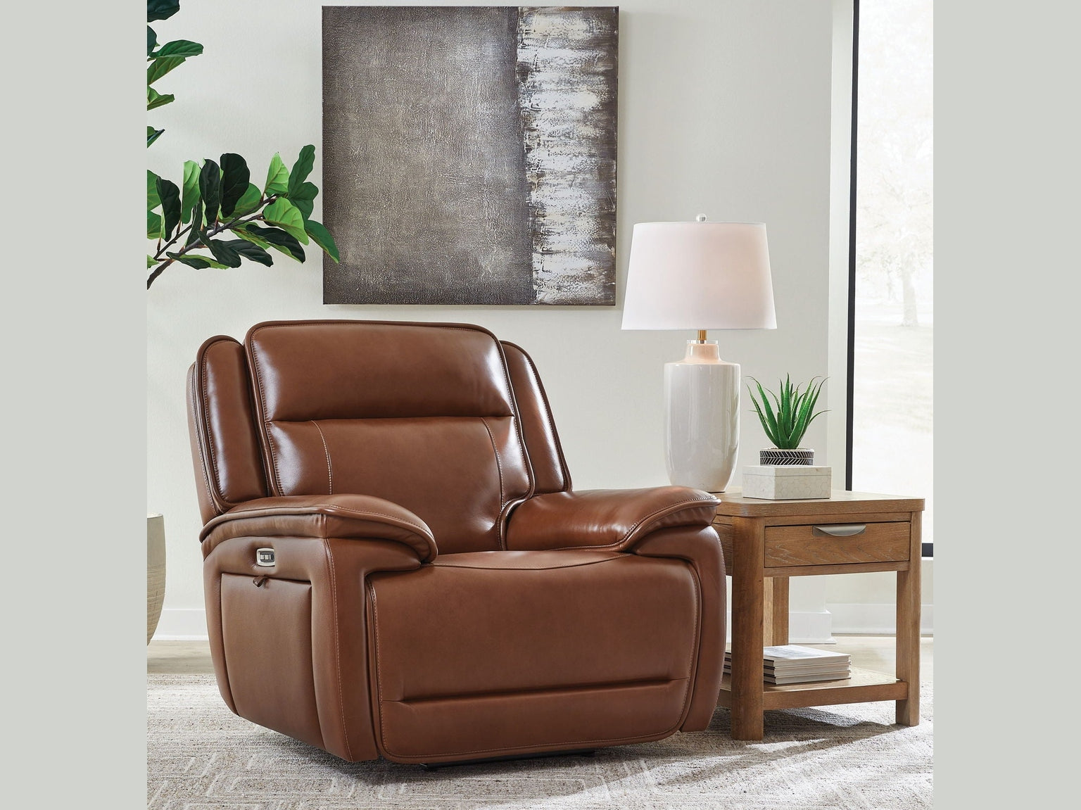Healy Pier - Power Recliner / Adj Headrest - Chocolate