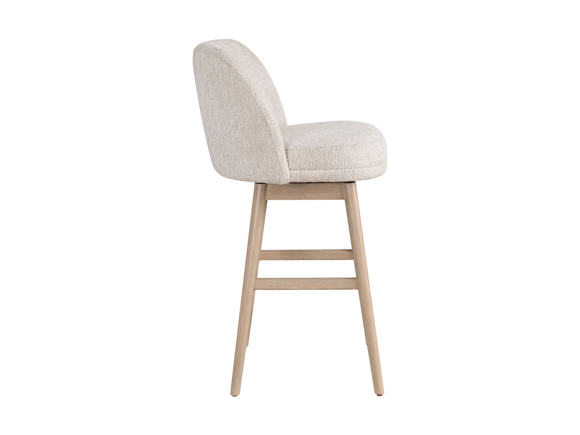 Sadie - Solid Wood Upholstered 30" Bar Height Swivel Barstool