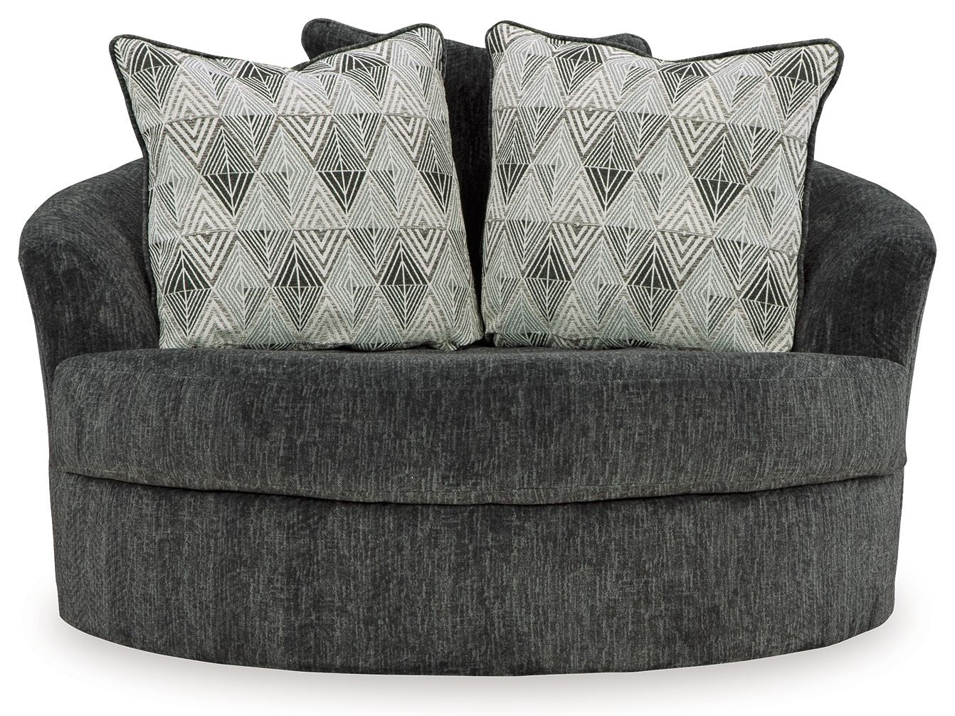 Biddeford - Oversized Swivel Accent Chair - Shadow