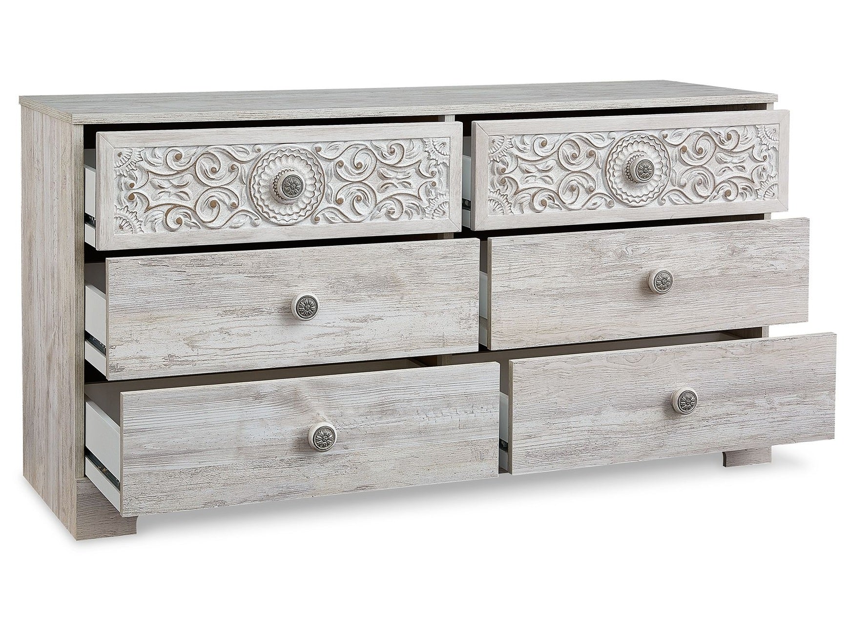Paxberry - Six Drawer Dresser - Weatherworn - Whitewash