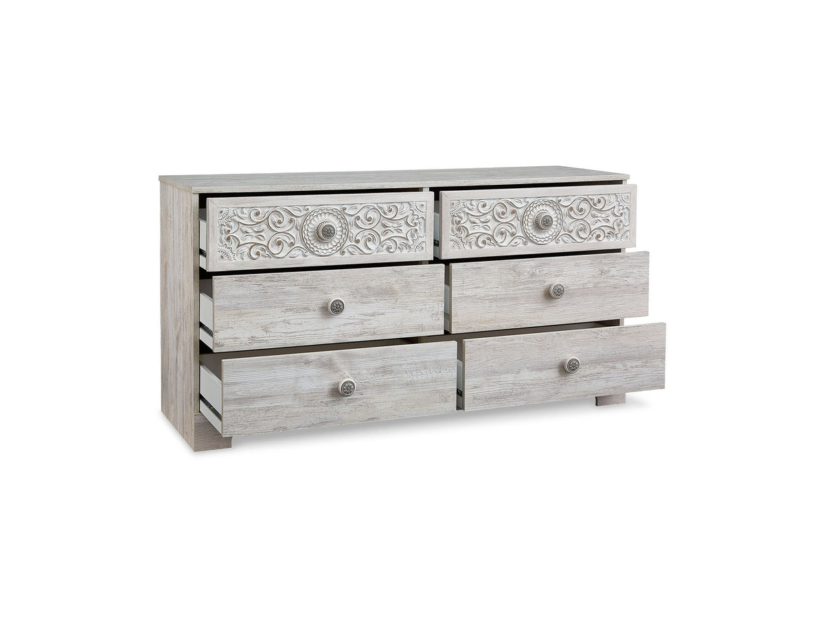 Paxberry - Six Drawer Dresser - Weatherworn - Whitewash