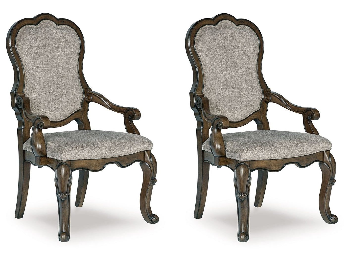 Maylee - Dining Upholstered Arm Chair (Set of 2) - Dark Brown