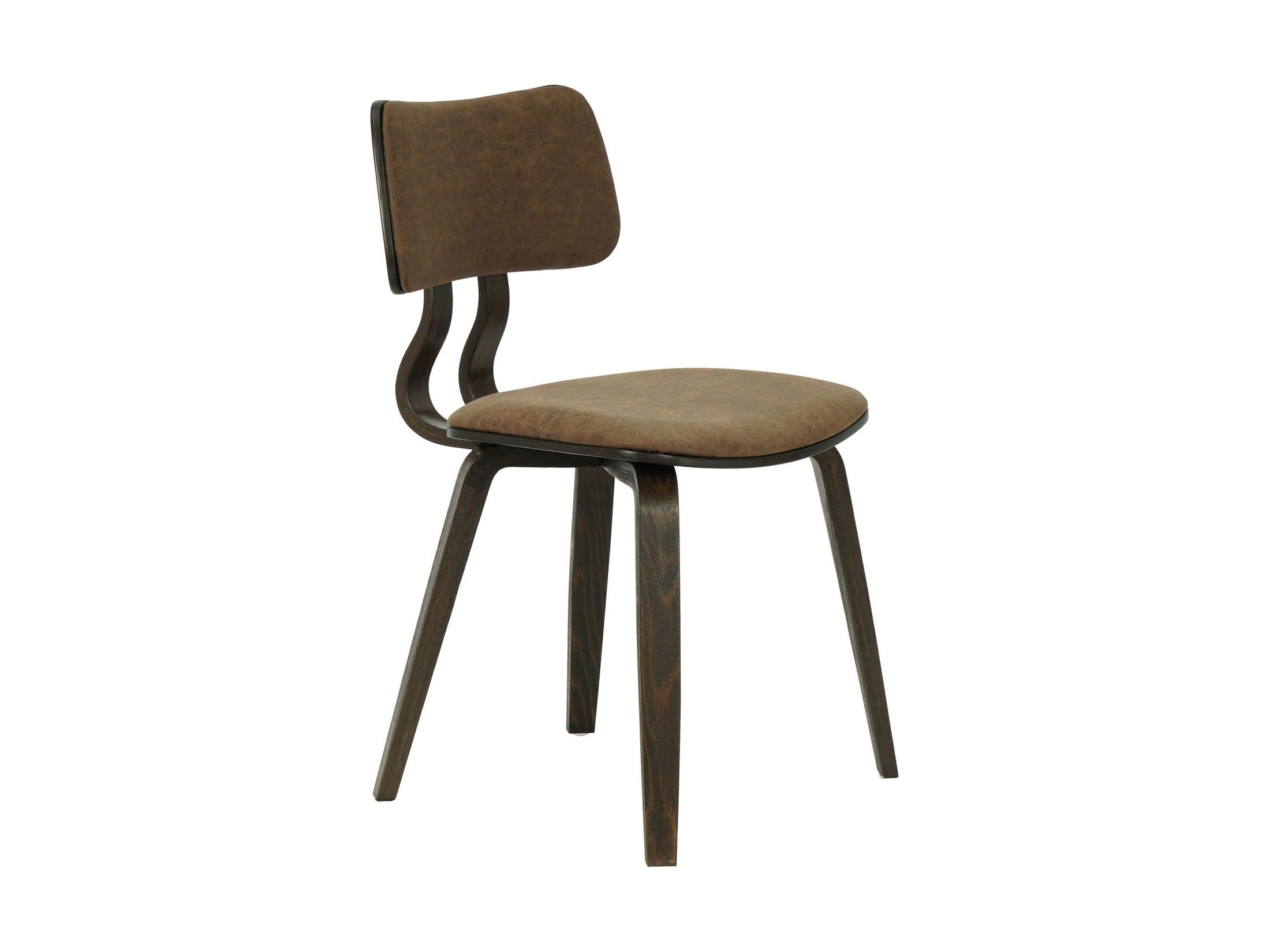 Jaguar - Curved Back Wood Dining Chair With Faux Leather Seat