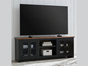 Wildenauer - XL TV Stand With Fireplace Option - Brown / Black