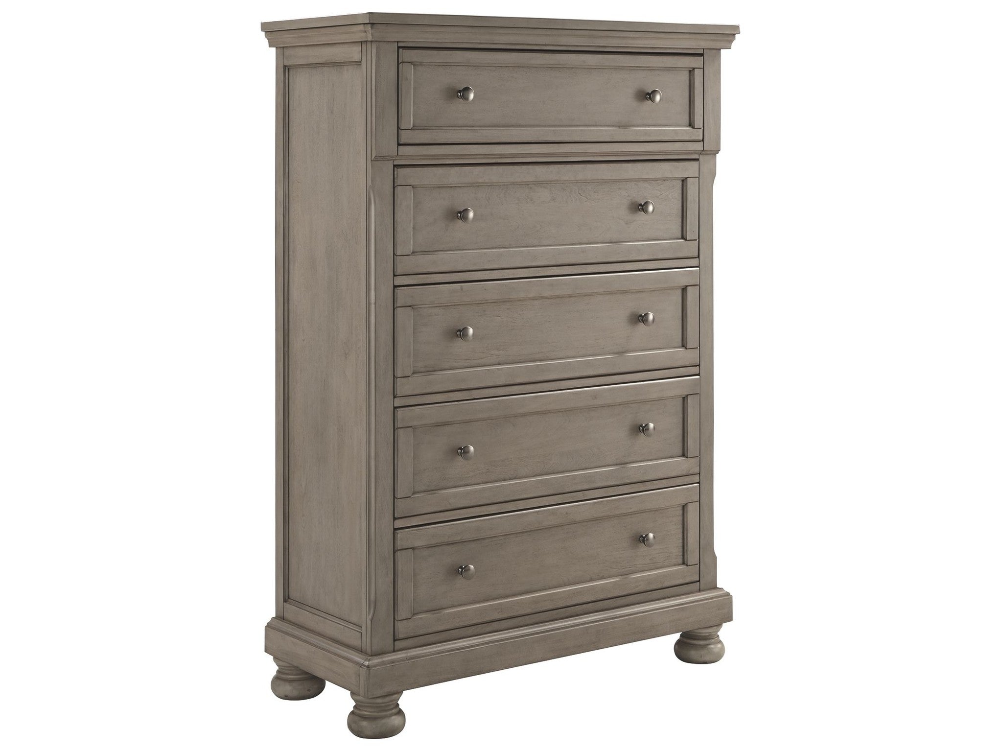 Lettner - Five Drawer Chest - 2-handles - Light Gray