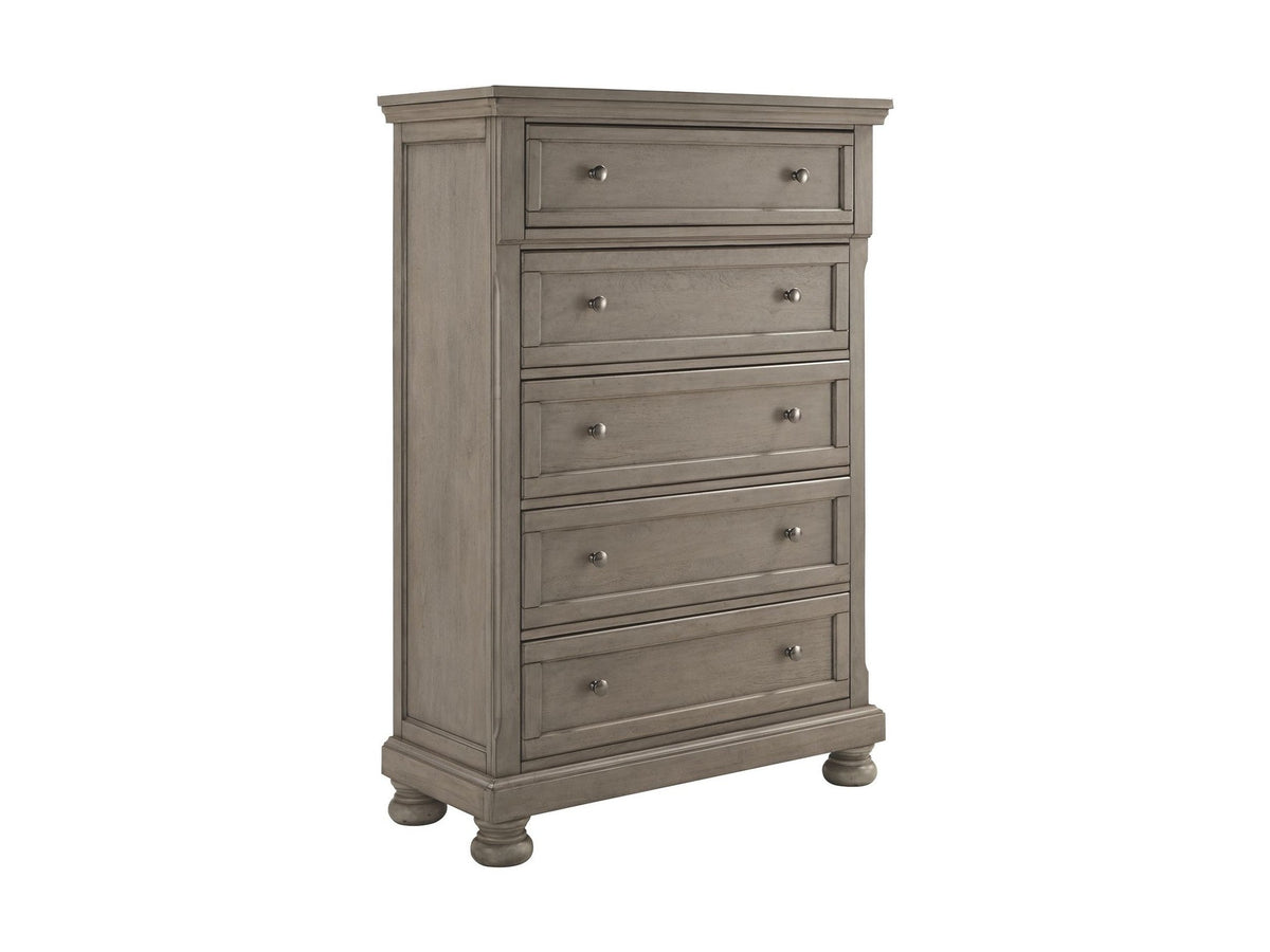 Lettner - Five Drawer Chest - 2-handles - Light Gray