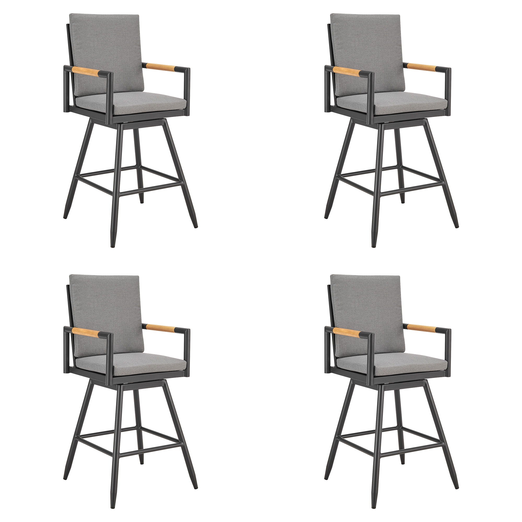Crown - Outdoor Patio Swivel Bar Stool Set
