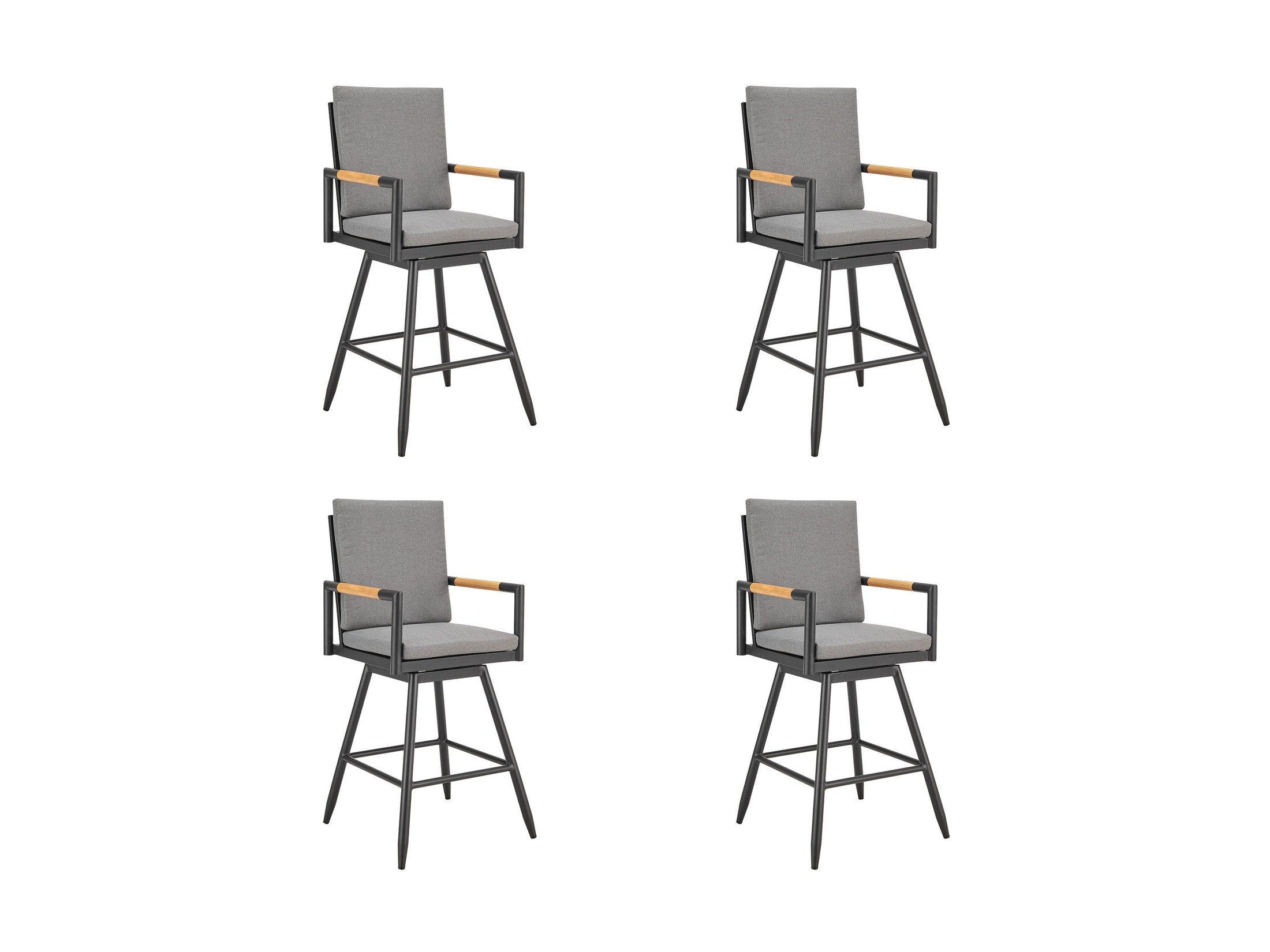 Crown - Outdoor Patio Swivel Bar Stool Set