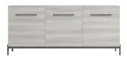 Mia - 3 Door Buffet - White / Gray / Silver