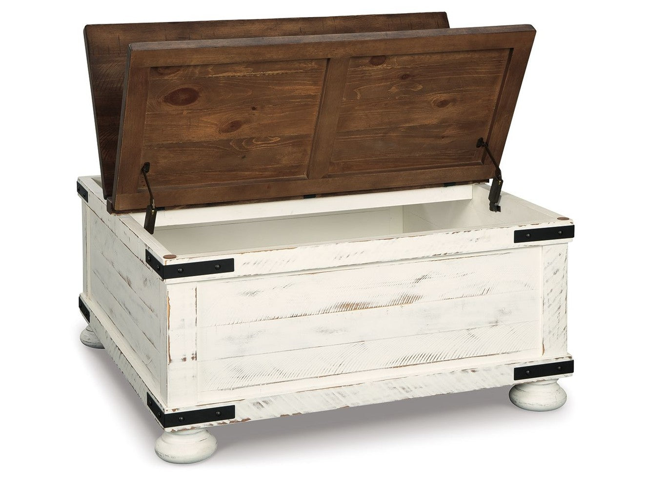 Wystfield - Cocktail Table with Storage - White / Brown