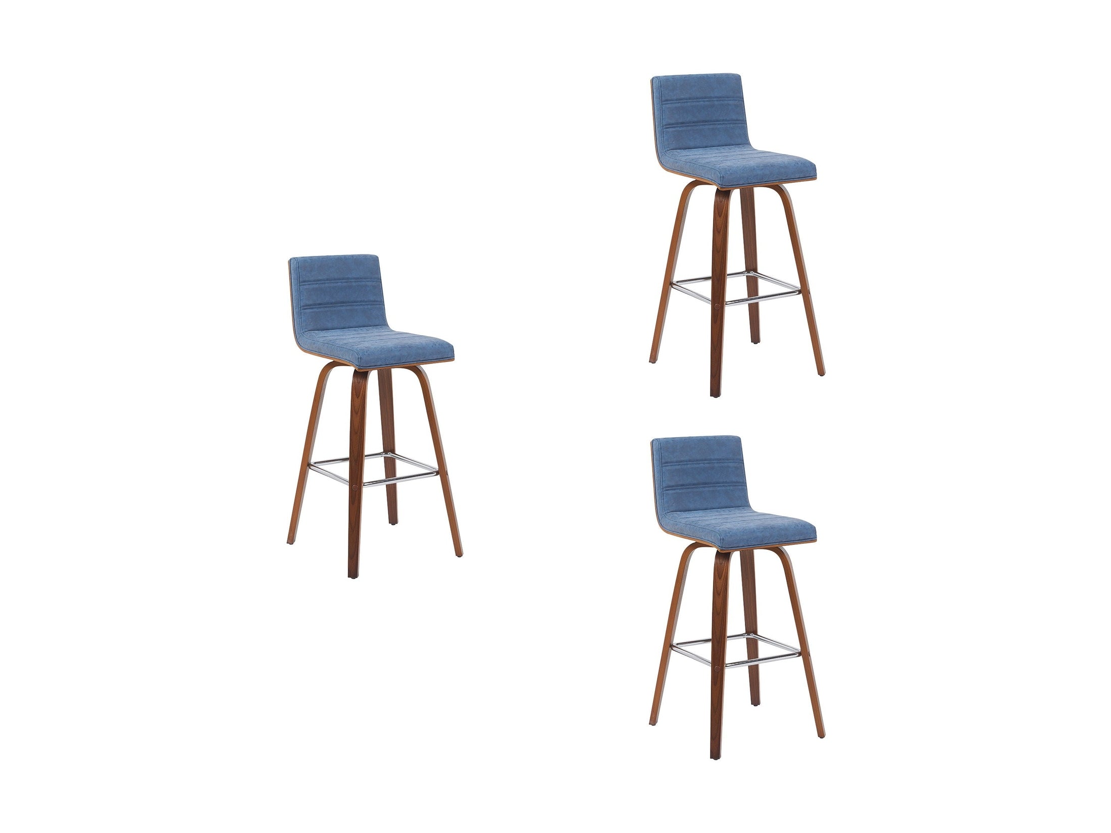 Vienna - Modern Swivel Bar Height Stool - Walnut Finished Wood Frame
