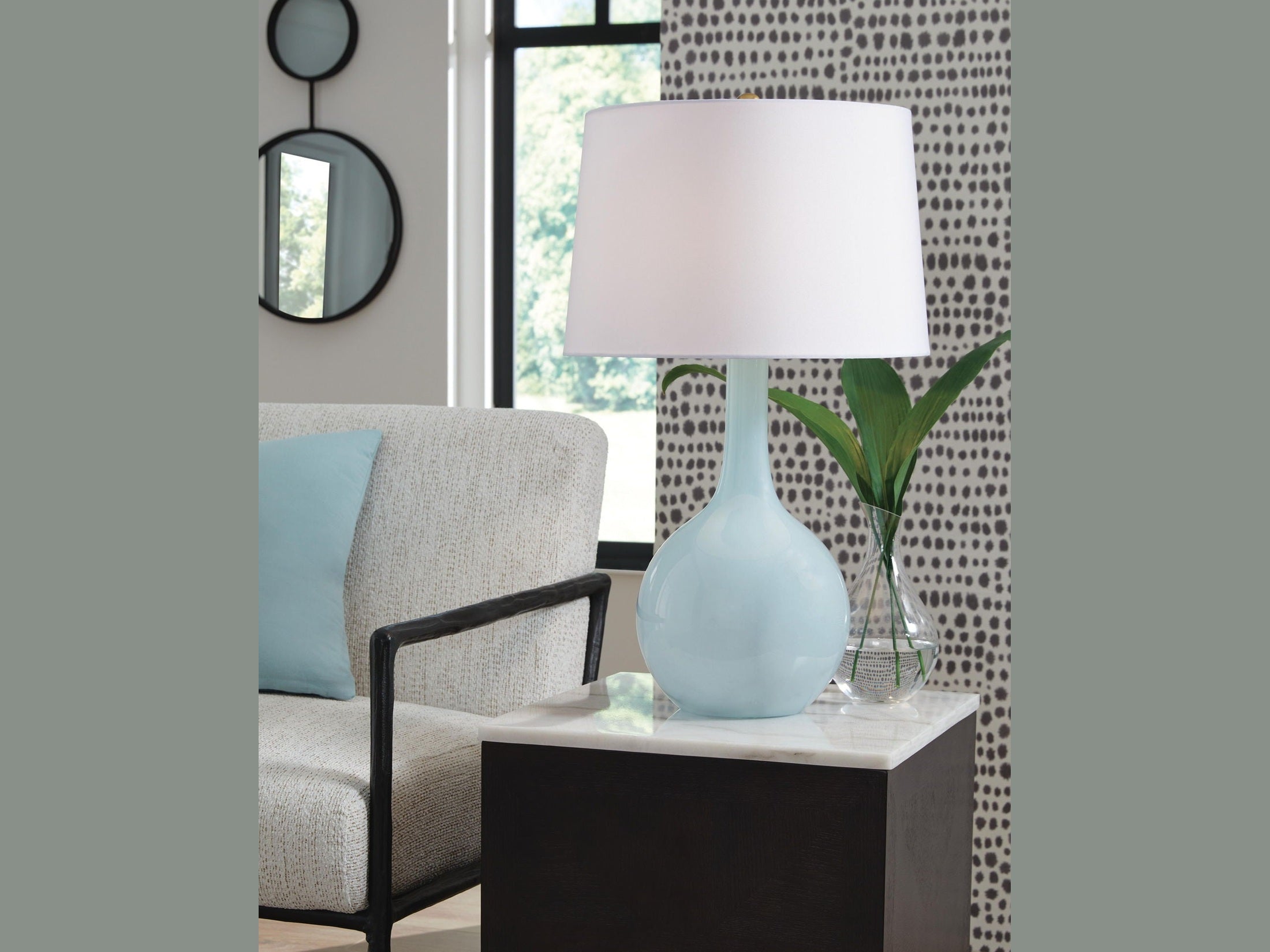 Rylanton - Glass Table Lamp - Aqua