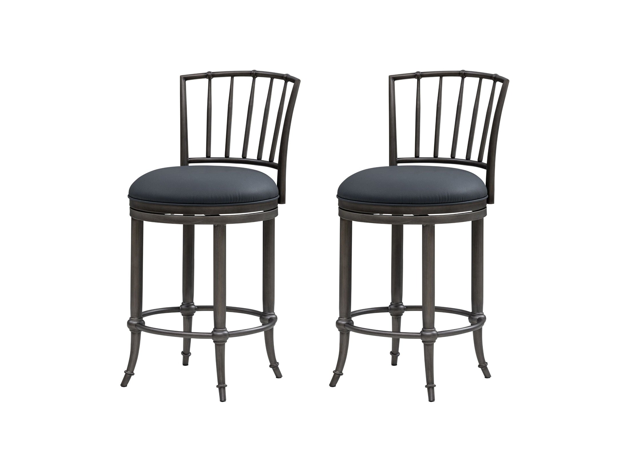 Vince - Commercial Grade Steel Frame Faux Leather Upholstered Swivel Counter Height Barstool