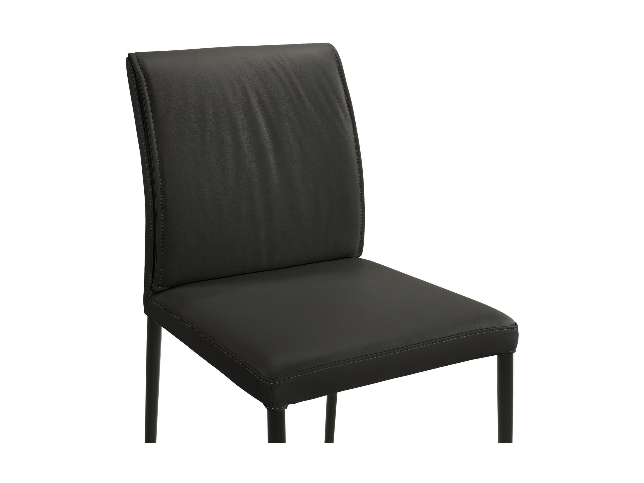 Meriam - Full Back Top Grain Leather Upholstered Metal Dining Chairs (Set of 2)