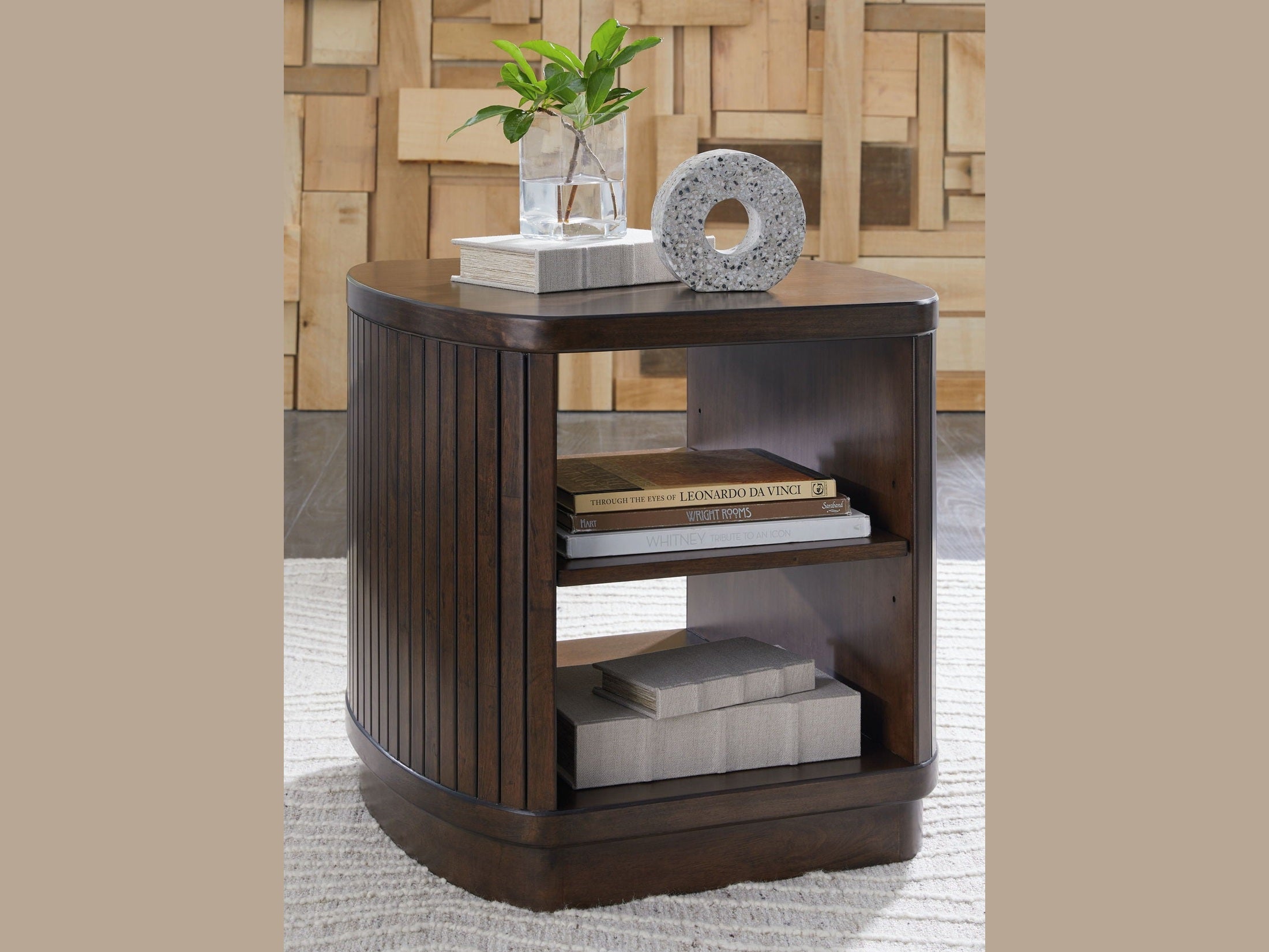 Korestone - Square End Table - Dark Brown
