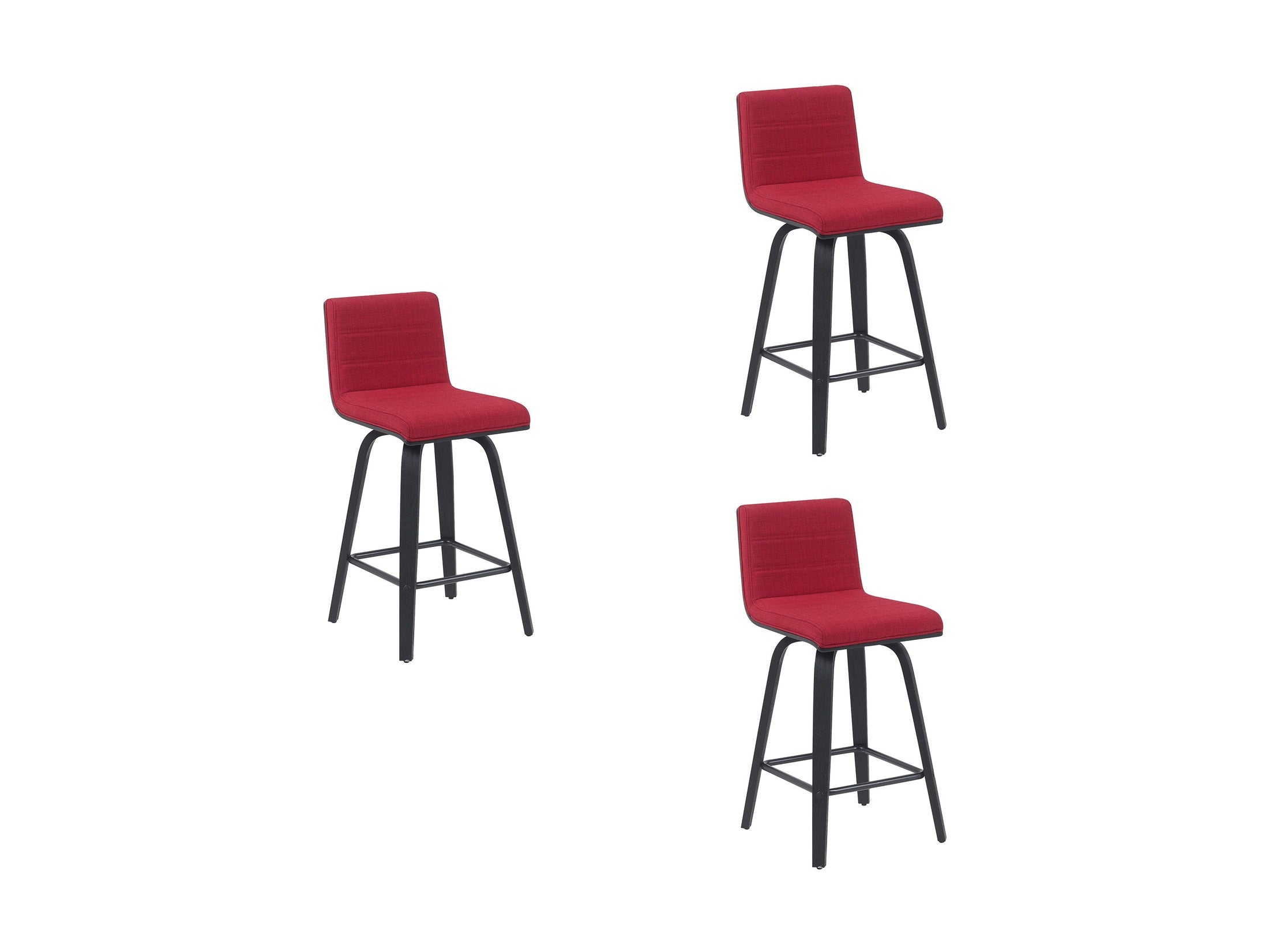 Vienna - Modern Counter Height Swivel Bar Stool - Black Brushed Wood Frame