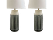 Afener - Ceramic Table Lamp (Set of 2) - Blue / Beige