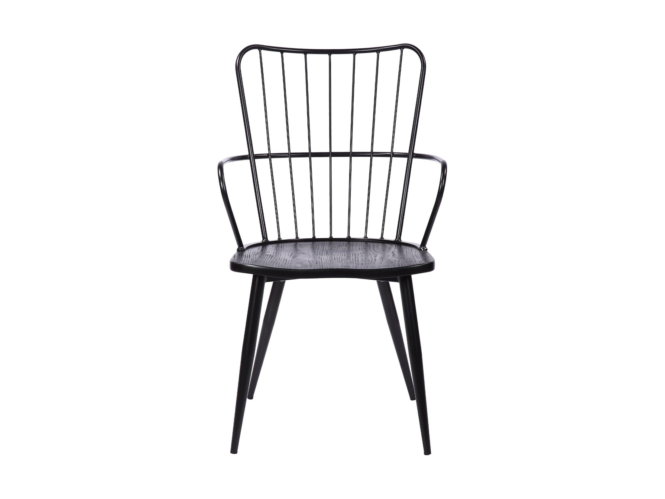 Parisa - High Back Steel Framed Side Chair - Black Powder / Brushed