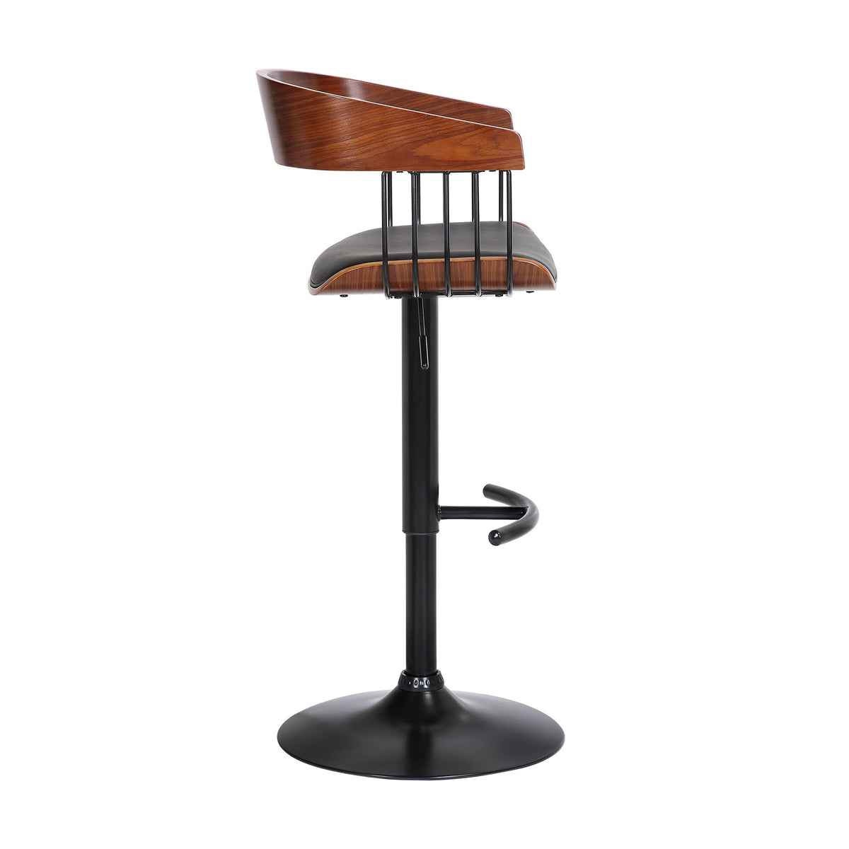 Larisa - Adjustable  Wood Bar Stool - Walnut