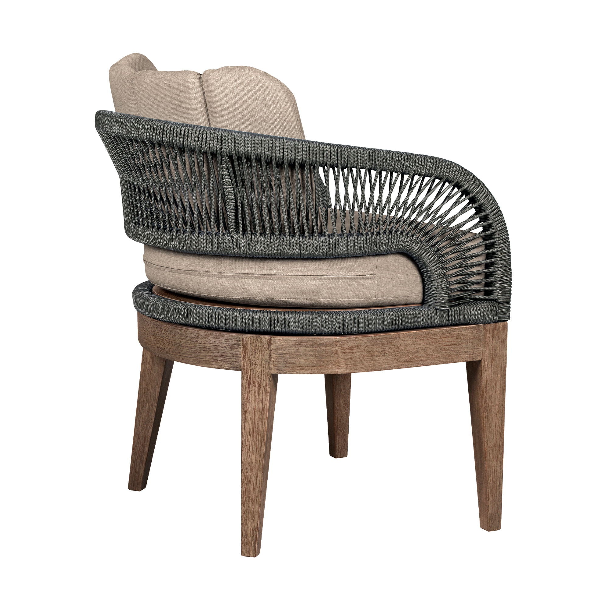 Orbit - 5 Piece Outdoor Patio Dining Set - Weathered Eucalyptus / Taupe
