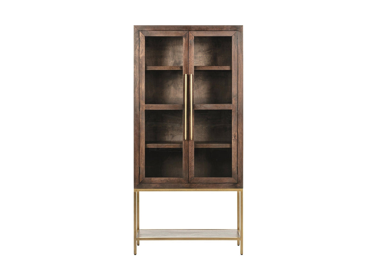 Freemont - Solid Wood Tall Cabinet - Kona Brown