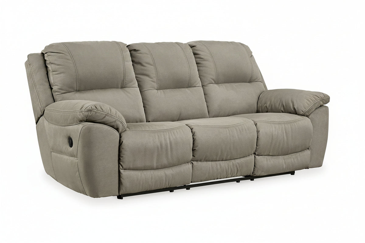 Gray reclining sofa on a white background