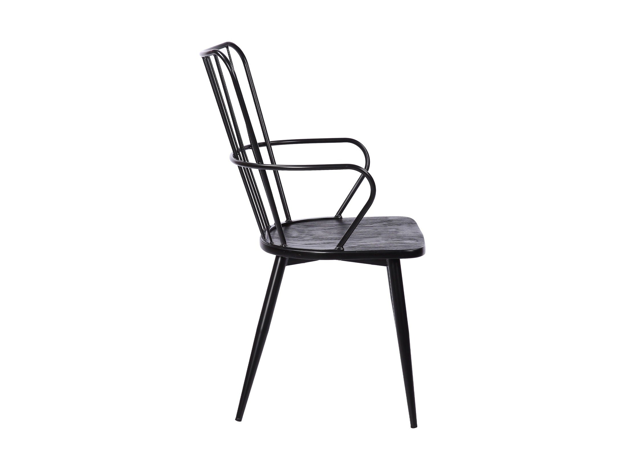 Parisa - High Back Steel Framed Side Chair - Black Powder / Brushed