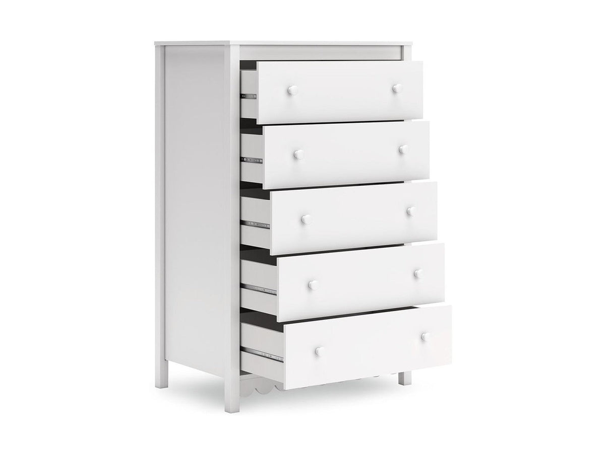 Hallityn - Five Drawer Chest - White